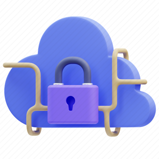 Cloud, storage, security, computer, internet, technology, protection 3D illustration - Download on Iconfinder