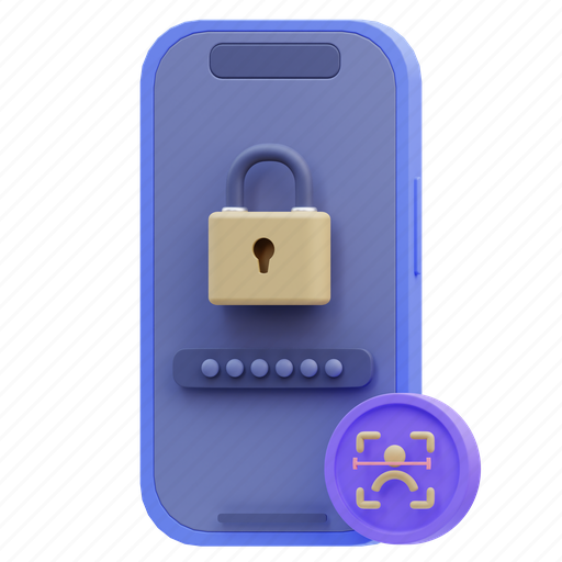 Face, id, security, computer, internet, technology, protection 3D illustration - Download on Iconfinder