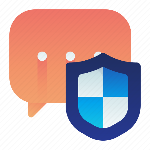 Chat, conversation, protection, safety, shield, text icon - Download on Iconfinder