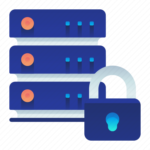 Database, lock, protection, rack, server icon - Download on Iconfinder