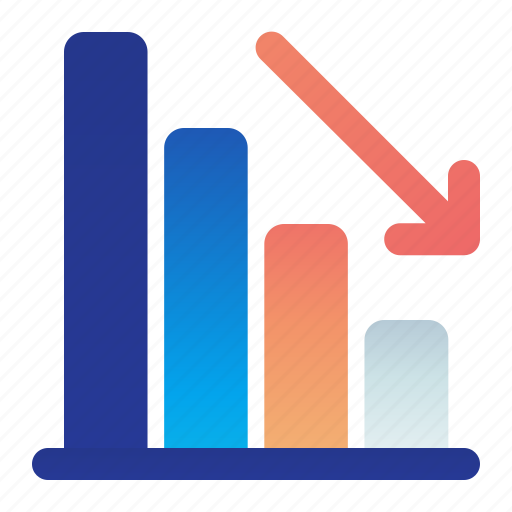 Arrow, bar, chart, down, graph icon - Download on Iconfinder