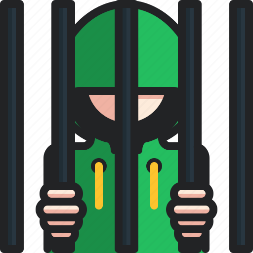 Imprisoned, jailhouse, prison, hacker, criminal, man icon - Download on Iconfinder