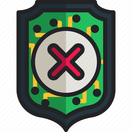 Shield, blocked, remove, cross, security icon - Download on Iconfinder