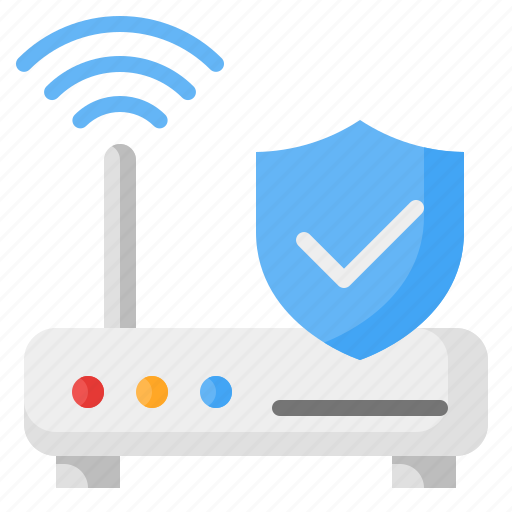 Modem, router, wifi, internet, shield, secure, security icon - Download on Iconfinder