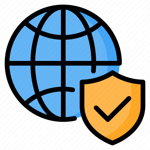 Internet, network, cyber, security, protection, globe, shield icon - Download on Iconfinder