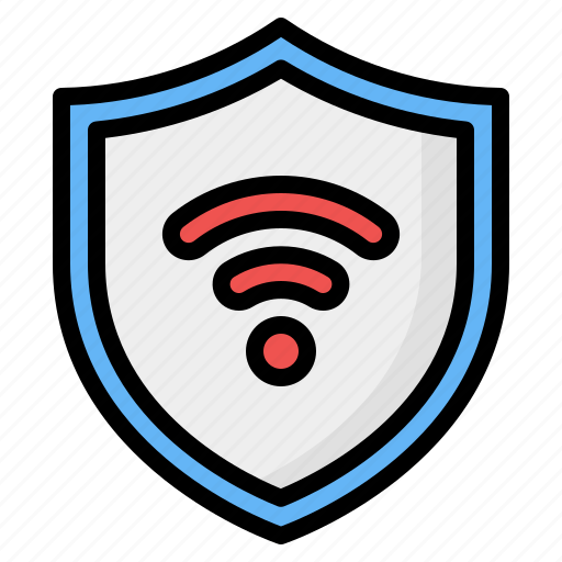 Wifi, signal, internet, vpn, shield, protection, security icon - Download on Iconfinder