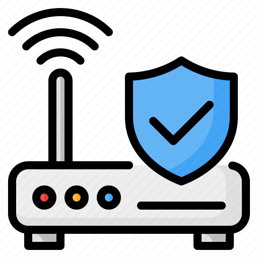 Modem, router, wifi, internet, shield, secure, security icon - Download on Iconfinder