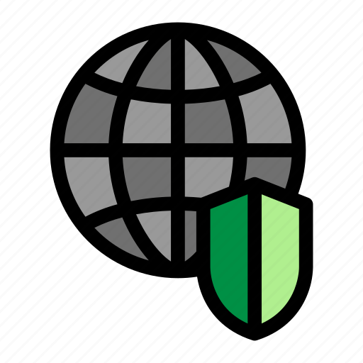 Global, worldwide, globe, internet, shield, safety, security icon - Download on Iconfinder