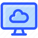 cloud, computer, internet, monitor, system