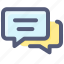 chat, comment, communication, discuss, message 