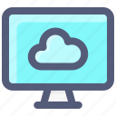 cloud, computer, internet, monitor, system 