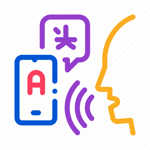 Human, interpreter, smartphone, speaking, translate, translator, voice icon - Download on Iconfinder