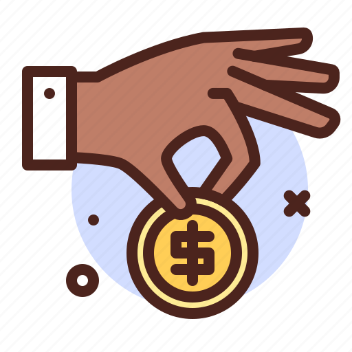 Hand, coin, finance, business icon - Download on Iconfinder