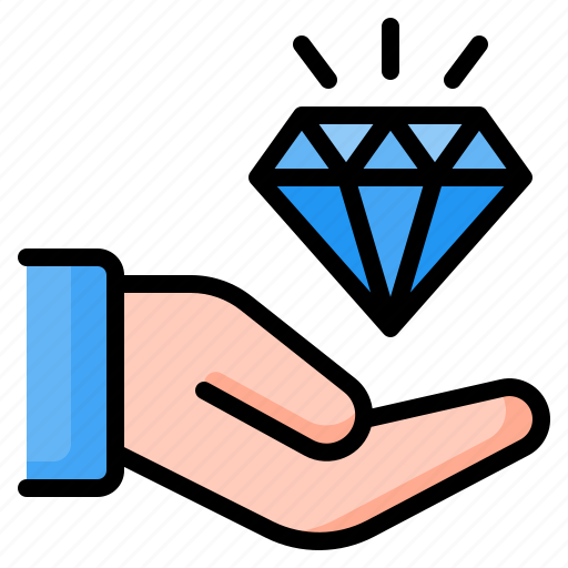 Diamond, jewel, jewelry, wealth, investment, value, hand icon - Download on Iconfinder