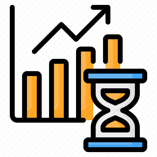 Investment, time, duration, estimate, estimation, bar chart, hourglass icon - Download on Iconfinder