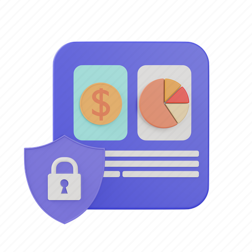 File format, file, security, protection, shield, investment, chart 3D illustration - Download on Iconfinder