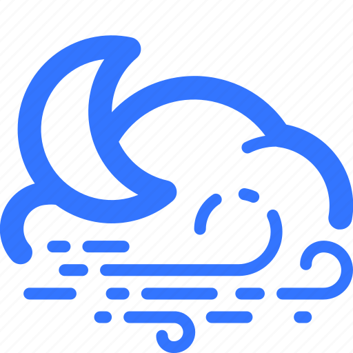 Cloud, crescent, moon, night, weather, wind icon - Download on Iconfinder