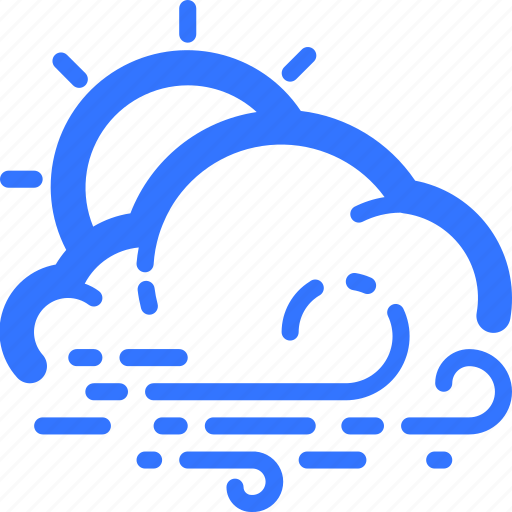 Cloud, cloudy, day, sun, weather, wind, windy icon - Download on Iconfinder