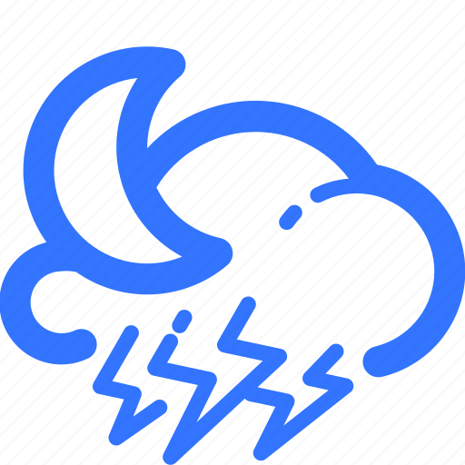 Cloud, crescent, lightning, moon, nigth, thunderstorm, weather icon - Download on Iconfinder