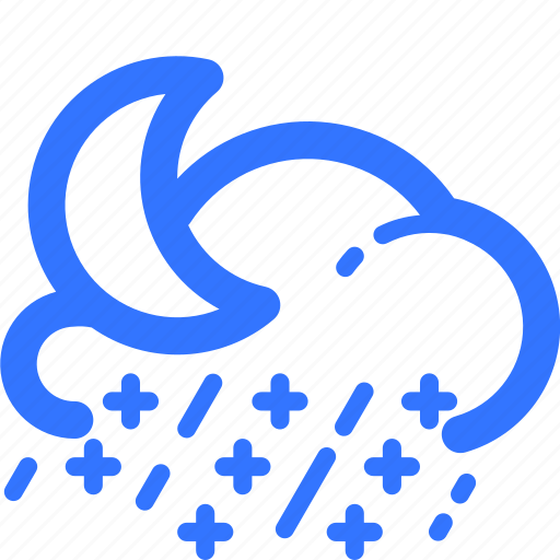 Cloud, crescent, moon, night, rain, snow, weather icon - Download on Iconfinder