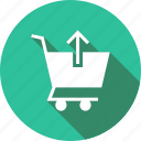 arrow, cart, commerce, shopping, up, upload
