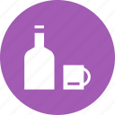 alcohol, bottle, cup, drink, juice, water, wine