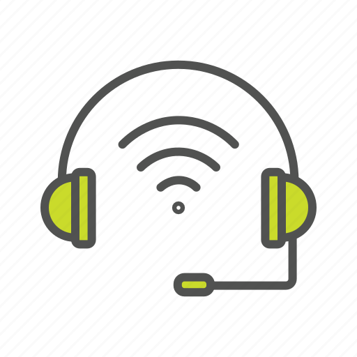 Headphone, helpdesk, internet, internet of things, iot, wifi, wireless headset icon - Download on Iconfinder