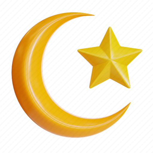 Crescent, islamic, ramadan, eid mubarak 3D illustration - Download on Iconfinder