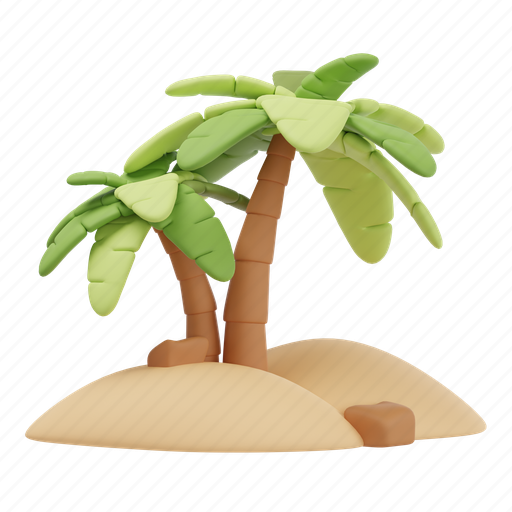 Palm, tree, islam, arab, ramadan, dates, dates palm tree 3D illustration - Download on Iconfinder