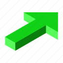 arrow, up, right, isometric, direction