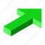 arrow, up, right, isometric, direction 