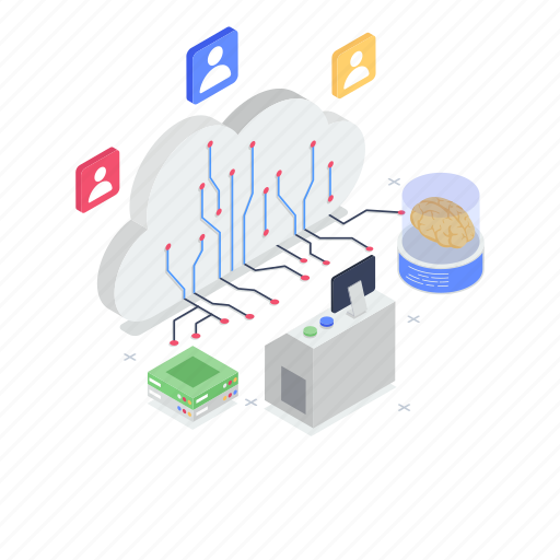 Artificial intelligence, deep learning, machine learning, microchip automation, neural network illustration - Download on Iconfinder