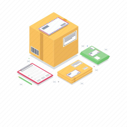 Courier services, logistics, package delivery, parcel services, postal services illustration - Download on Iconfinder