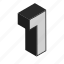 digit, first, isometric, number, one, 1 