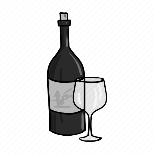 Alcohol, beverage, bottle, drink, glass, grape, wine icon - Download on Iconfinder