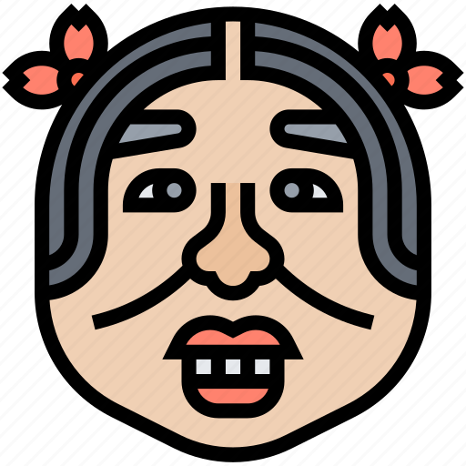 Ko, omote, mask, japanese, culture icon - Download on Iconfinder