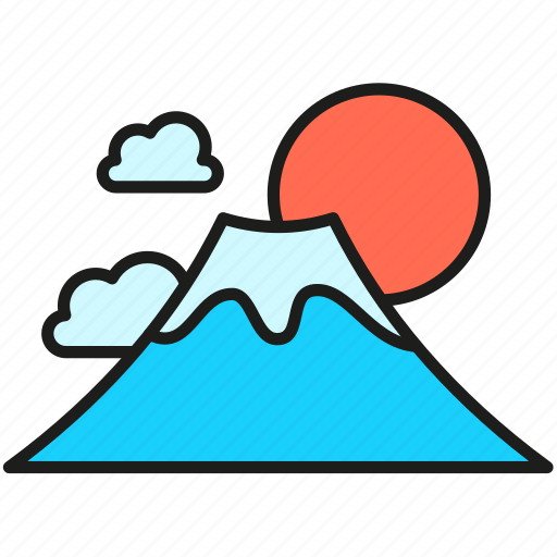 Fuji, mountain, mountains, sun, hill, camping, landscape icon - Download on Iconfinder