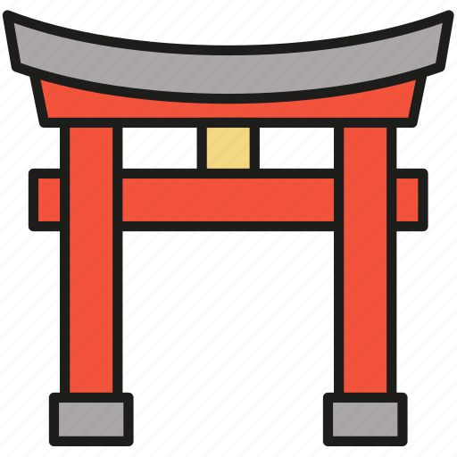 Torii, gate, security, monument, landmark, building, door icon - Download on Iconfinder