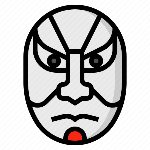 Acting, dramatic, japan, kabuki, mask icon - Download on Iconfinder