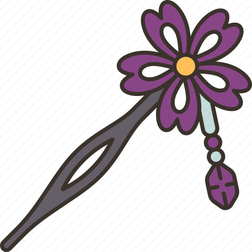 Hairpin, sakura, blossom, hair, stick icon - Download on Iconfinder