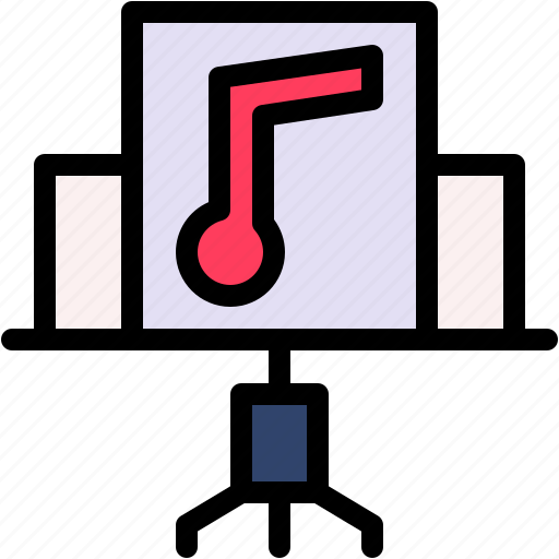 Music, stand, orchestra, and, multimedia, book, concert icon - Download on Iconfinder