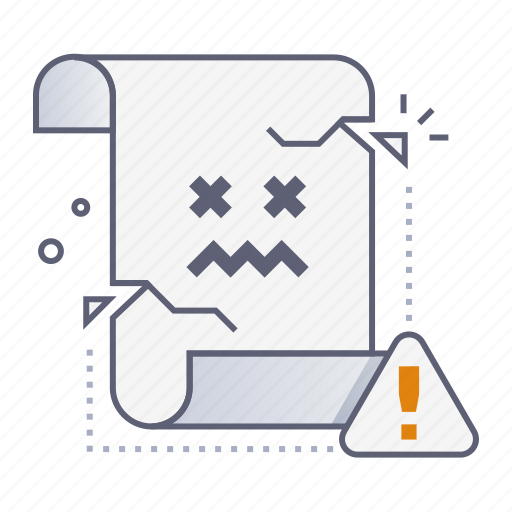 Corrupted, broken, file, document, corrupt, empty state, problem icon - Download on Iconfinder