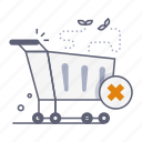 empty cart, trolley, shopping, delete, cancel, empty state, problem, error, interface design