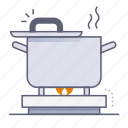 cooking tools, pan, boiling, stove, soup, restaurant, menu, cafe, culinary