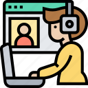 interview, online, meeting, webcam, communication