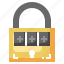 padlock, combination, password, protection, number 