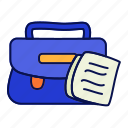 briefcase, document, hire, profile, data