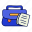 briefcase, document, hire, profile, data 
