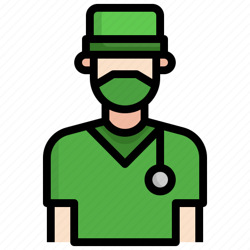 Surgeon, job, profession, caucasian, face, mask icon - Download on Iconfinder