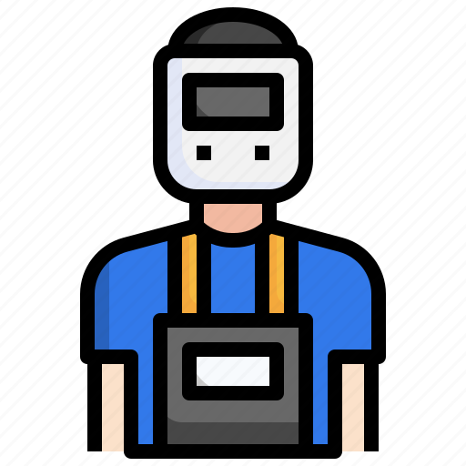 Welder, work, avatar, brown, hair, professions icon - Download on Iconfinder